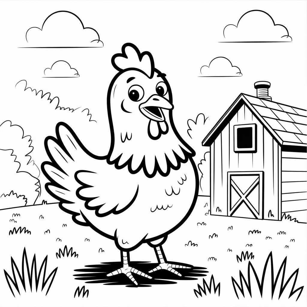 Chicken Little – Farmyard Adventure Coloring Book (Digital Printable PDF) | SmartGuide