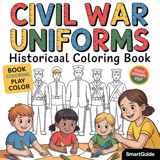 Civil War Uniforms – Historical Coloring Book (Digital Printable PDF) | SmartGuide