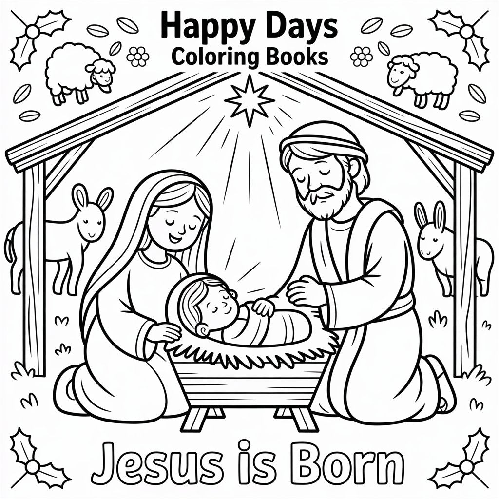 Happy Days Seasonal Smart Guide Coloring Book – Jesus Is Born (Digital Printable PDF) | SmartGuide