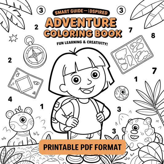 Smat Guide Dora-Inspired Adventure Coloring Book — Fun Learning & Creativity! Printable PDF format