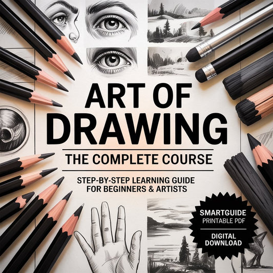 Art Of Drawing – The Complete Course | Step-by-Step Learning Guide for Beginners & Artists | SmartGuide Printable PDF | Digital Download
