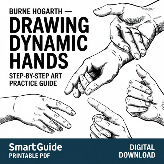 Burne Hogarth – Drawing Dynamic Hands | Step-by-Step Art Practice Guide | SmartGuide Printable PDF | Digital Download