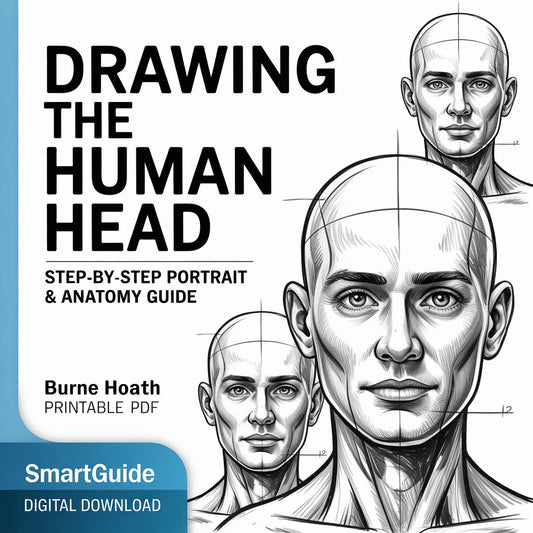 Burne Hogarth – Drawing the Human Head | Step-by-Step Portrait & Anatomy Guide | SmartGuide Printable PDF | Digital Download