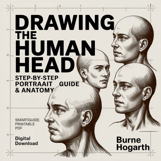 Burne Hogarth – Drawing the Human Head | Step-by-Step Portrait & Anatomy Guide | SmartGuide Printable PDF | Digital Download