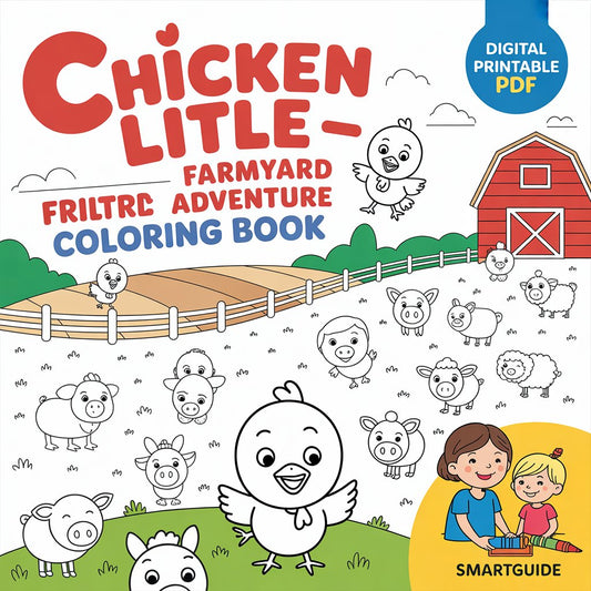 Chicken Little – Farmyard Adventure Coloring Book (Digital Printable PDF) | SmartGuide