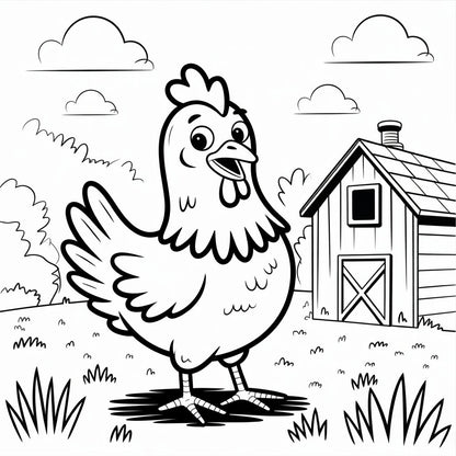 Chicken Little – Farmyard Adventure Coloring Book (Digital Printable PDF) | SmartGuide