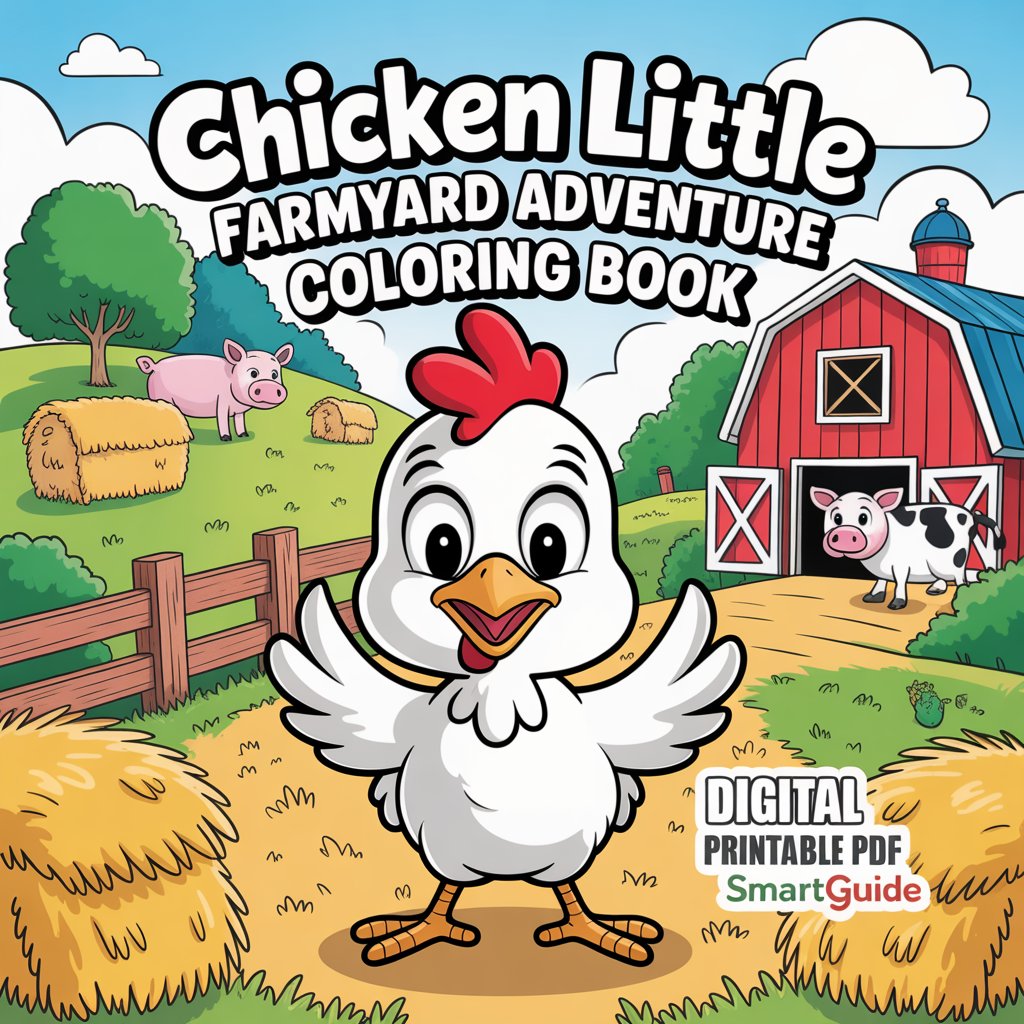 Chicken Little – Farmyard Adventure Coloring Book (Digital Printable PDF) | SmartGuide