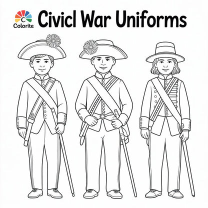 Civil War Uniforms – Historical Coloring Book (Digital Printable PDF) | SmartGuide