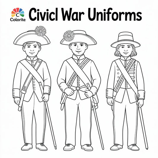 Civil War Uniforms – Historical Coloring Book (Digital Printable PDF) | SmartGuide