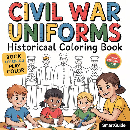Civil War Uniforms – Historical Coloring Book (Digital Printable PDF) | SmartGuide
