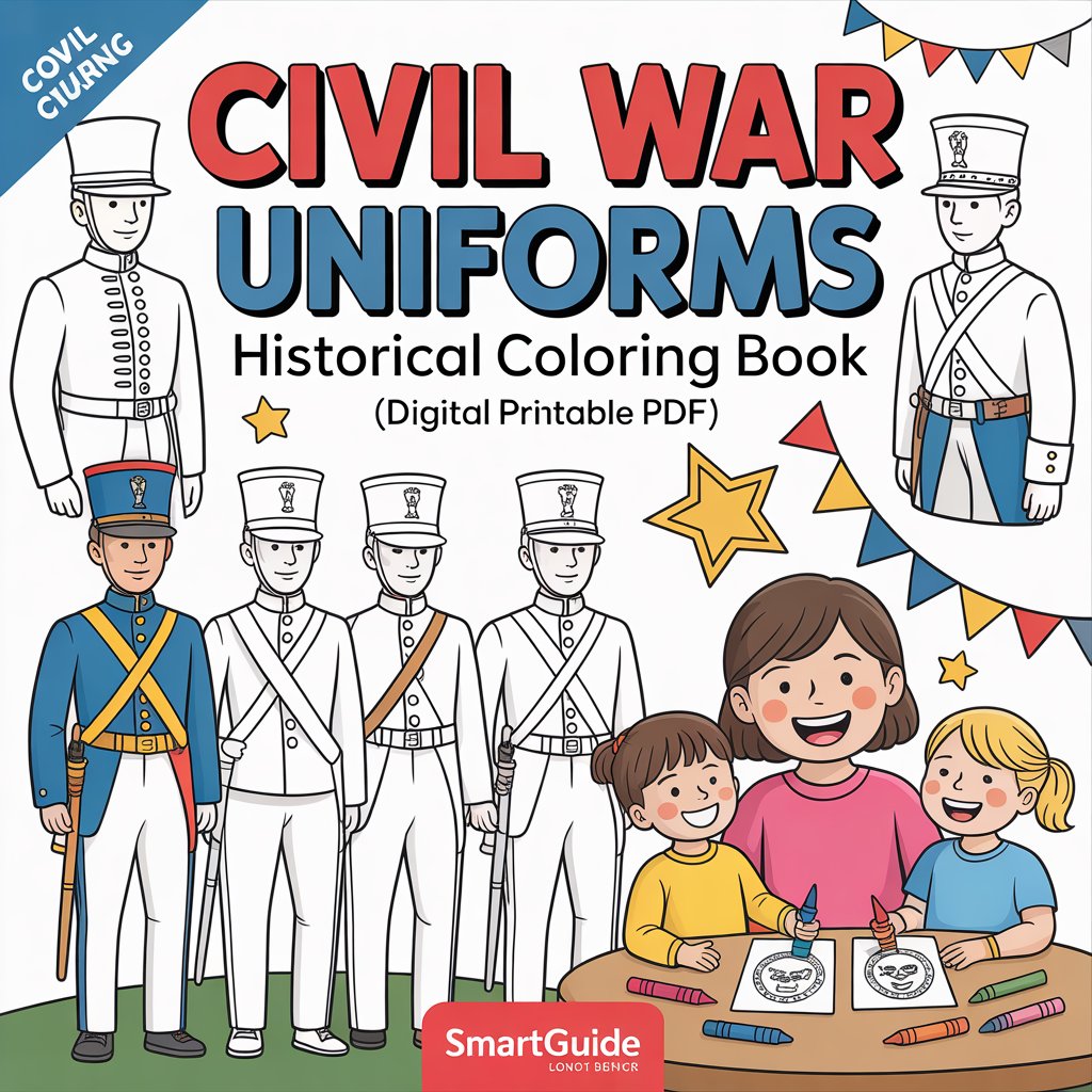 Civil War Uniforms – Historical Coloring Book (Digital Printable PDF) | SmartGuide
