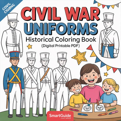Civil War Uniforms – Historical Coloring Book (Digital Printable PDF) | SmartGuide