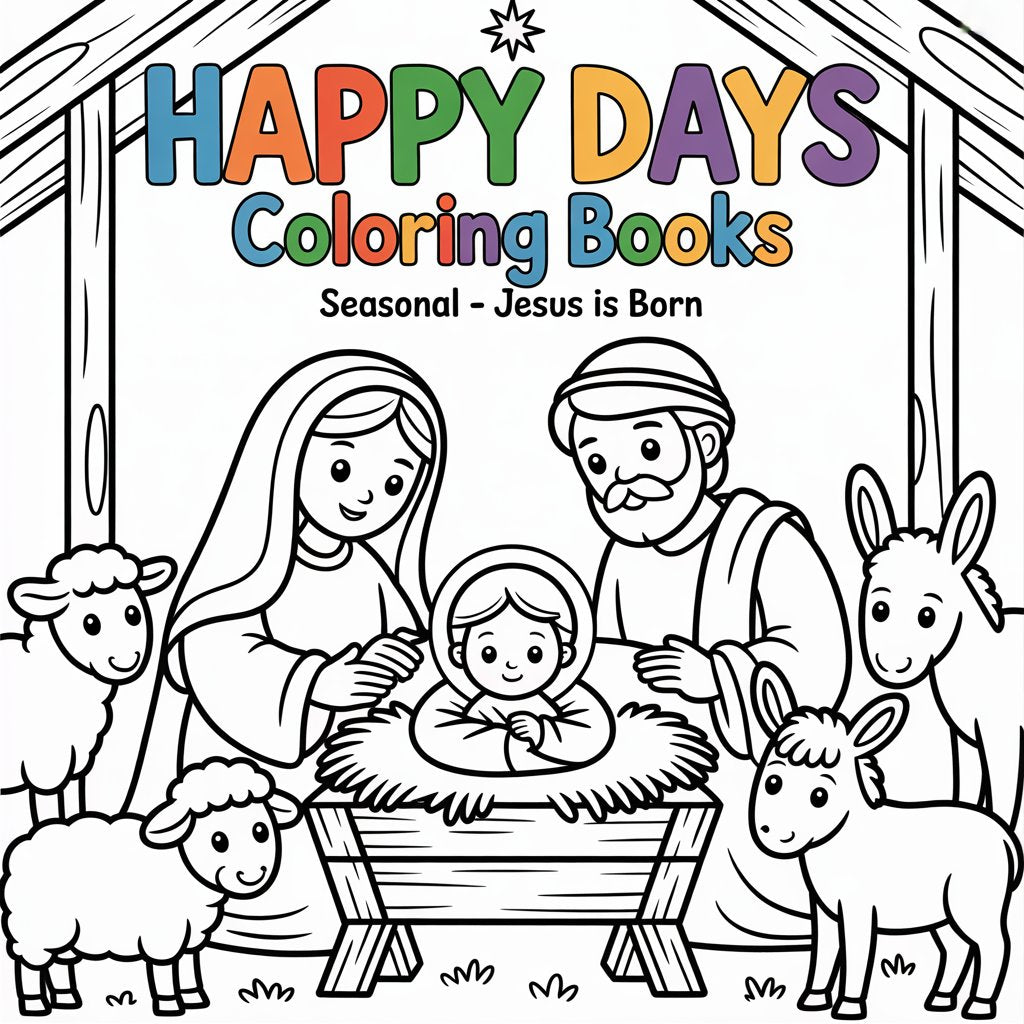 Happy Days Seasonal Smart Guide Coloring Book – Jesus Is Born (Digital Printable PDF) | SmartGuide
