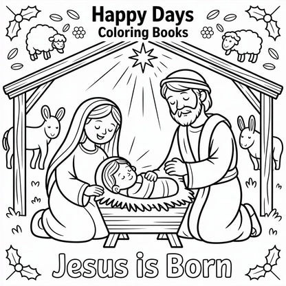 Happy Days Seasonal Smart Guide Coloring Book – Jesus Is Born (Digital Printable PDF) | SmartGuide