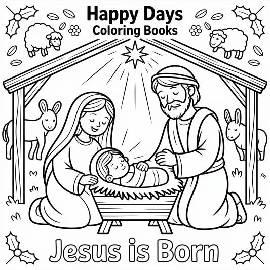 Happy Days Seasonal Smart Guide Coloring Book – Jesus Is Born (Digital Printable PDF) | SmartGuide