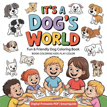 It’s a Dog’s World Smart Guide – Fun & Friendly Dog Coloring Book (Digital Printable PDF) | SmartGuide