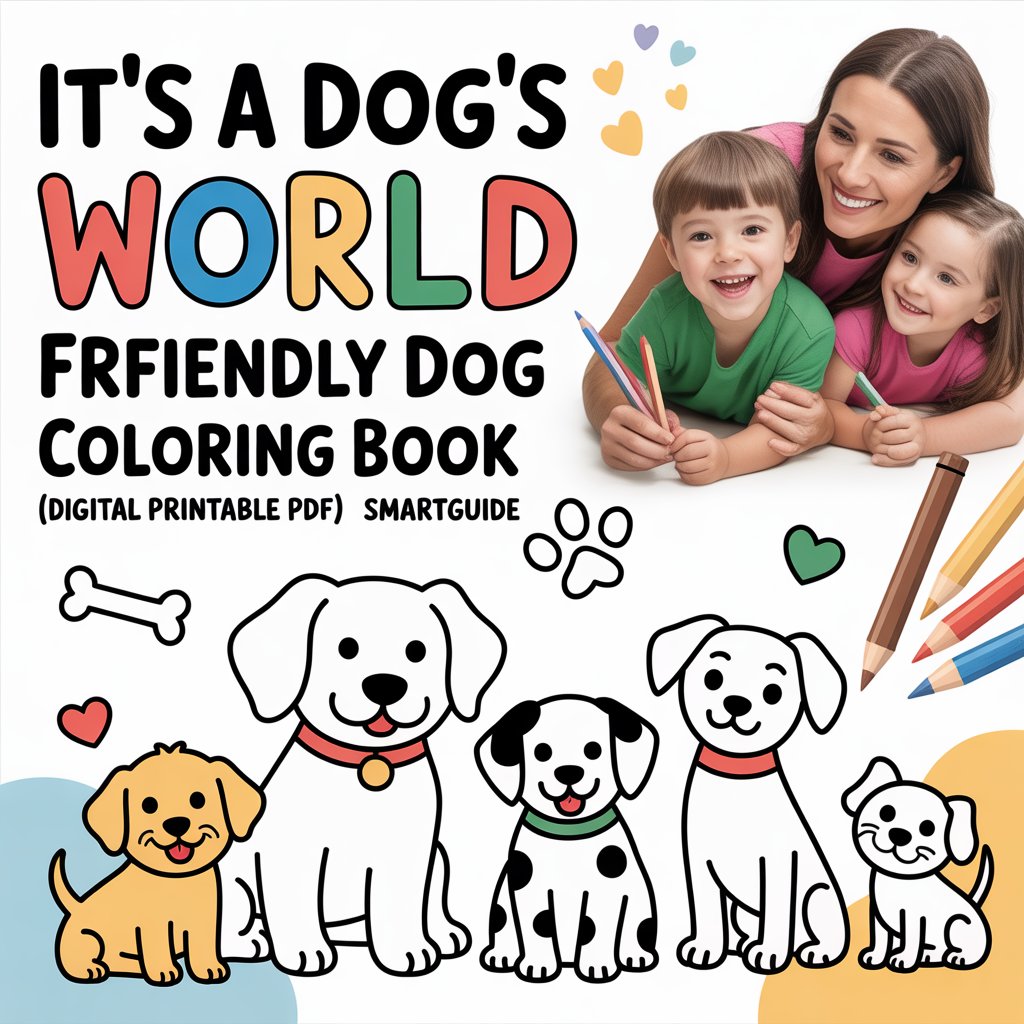 It’s a Dog’s World Smart Guide – Fun & Friendly Dog Coloring Book (Digital Printable PDF) | SmartGuide