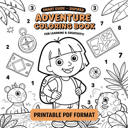 Smat Guide Dora-Inspired Adventure Coloring Book — Fun Learning & Creativity! Printable PDF format