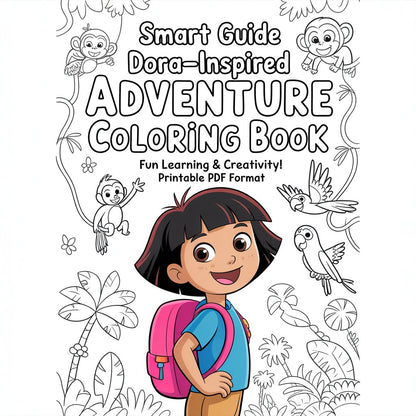 Smat Guide Dora-Inspired Adventure Coloring Book — Fun Learning & Creativity! Printable PDF format