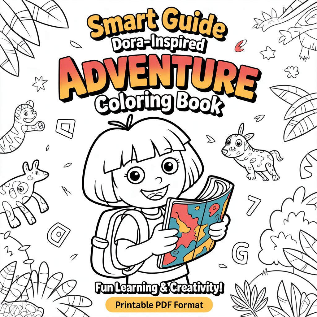 Smat Guide Dora-Inspired Adventure Coloring Book — Fun Learning & Creativity! Printable PDF format