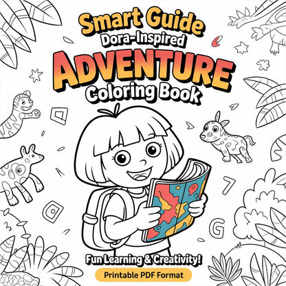 Smat Guide Dora-Inspired Adventure Coloring Book — Fun Learning & Creativity! Printable PDF format