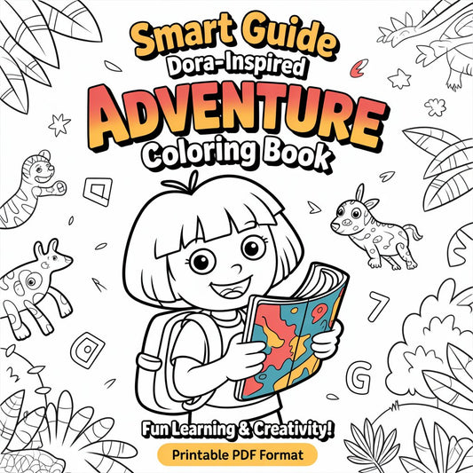 Smat Guide Dora-Inspired Adventure Coloring Book — Fun Learning & Creativity! Printable PDF format